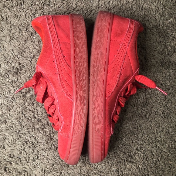 Big kids puma suede sneakers all red - Picture 7 of 7